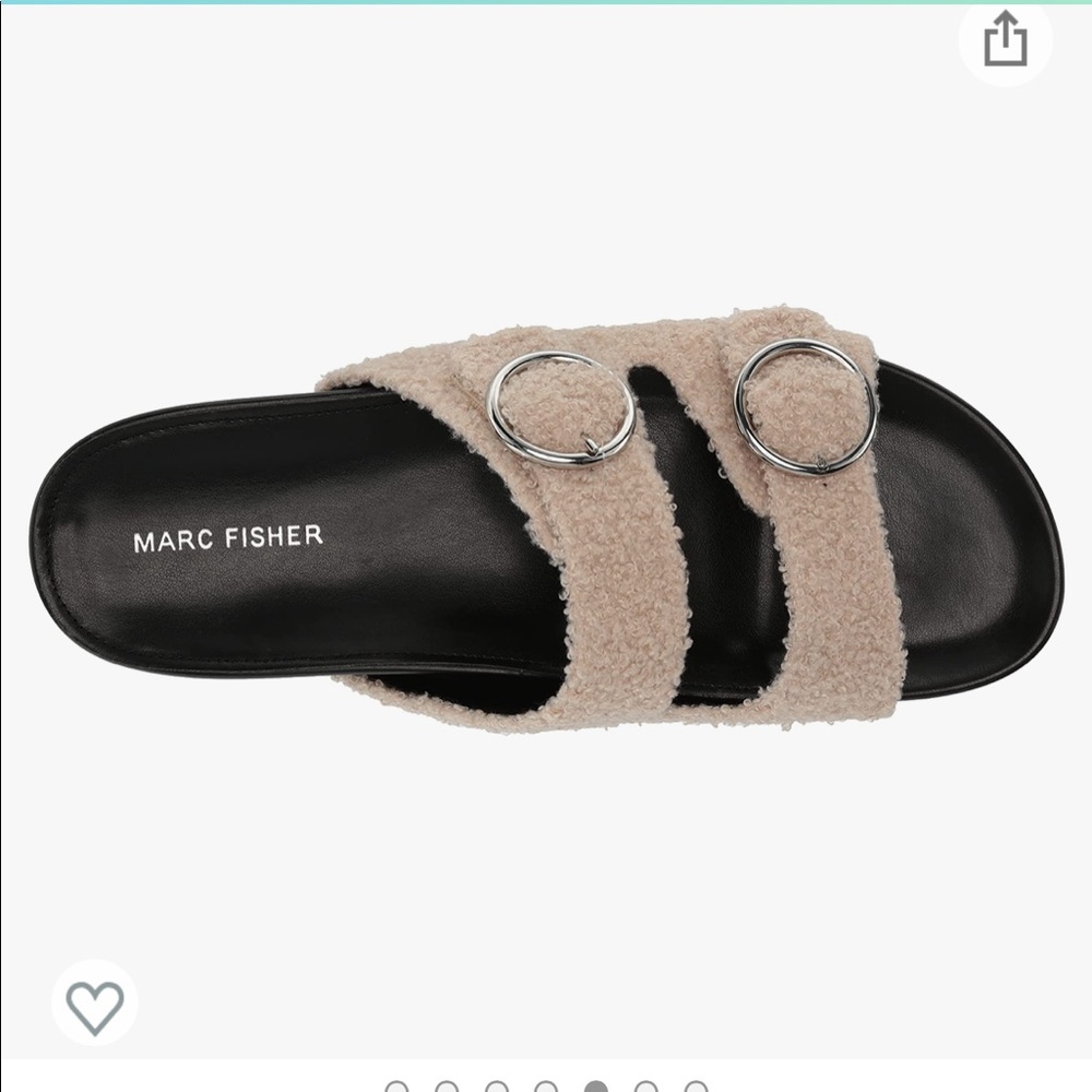Faux leather slip on sandals
